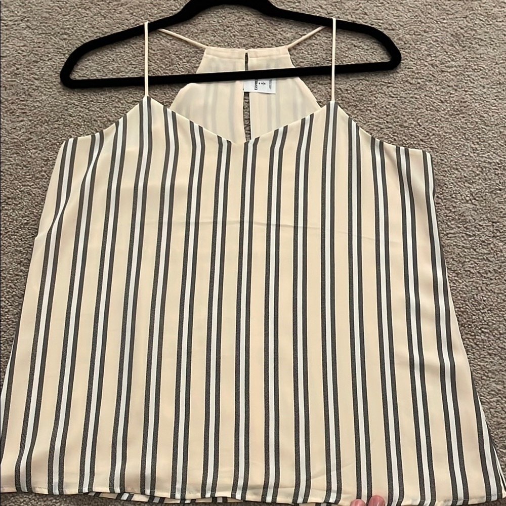 Express Cream Striped Professional Top NEVER WORN